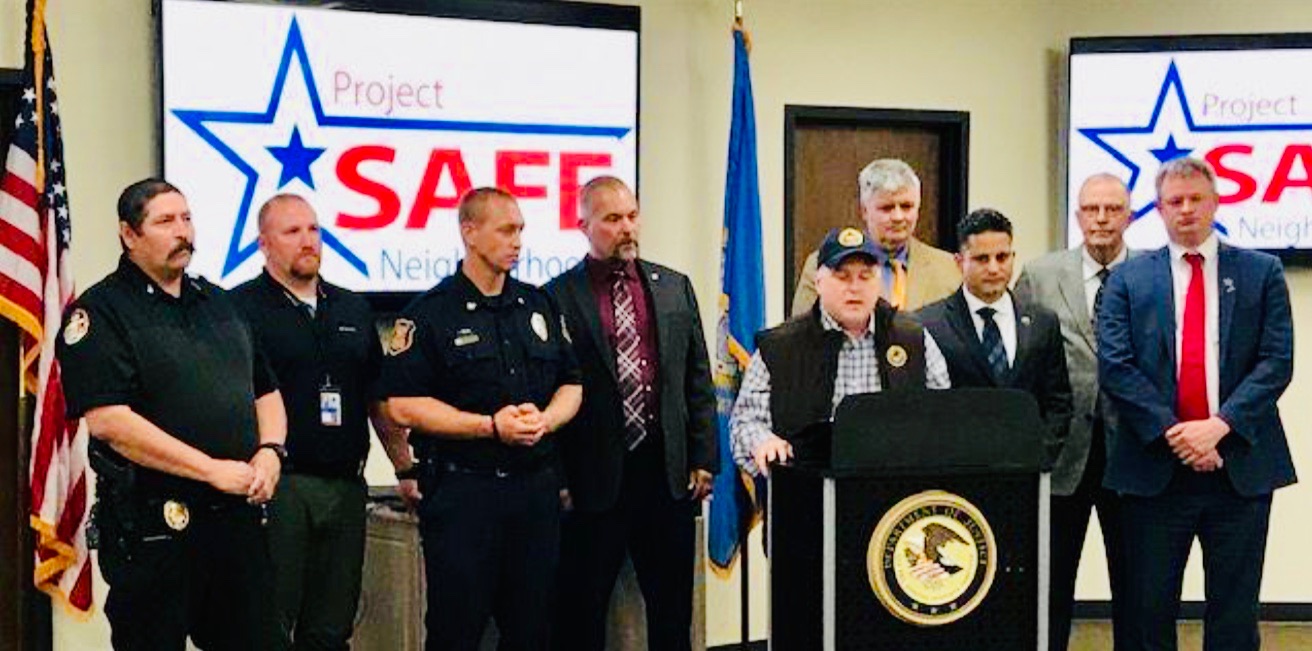 Law enforcement officers during press conference for Operation Fall Clean Up