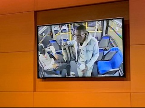 Two people on a bus