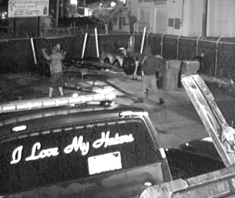 Suspect pointing gun at victim