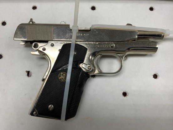 Stolen silver handgun