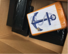 A box with drug evidence