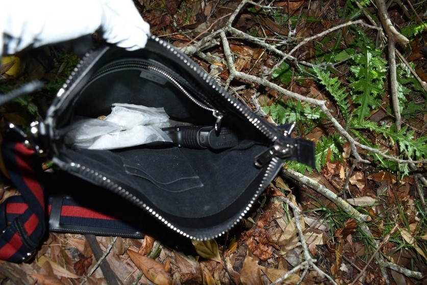 A bag containing multiple items.
