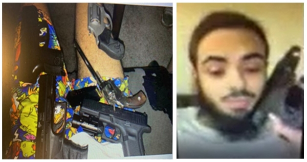 Defendant displaying unlawful firearms in his possession on Snapchat.