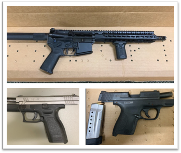 Three firearms
