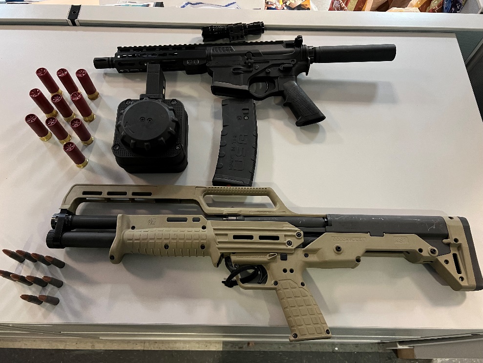 Photo of weapons and ammunition.