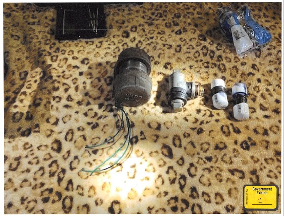 Seized bomb parts