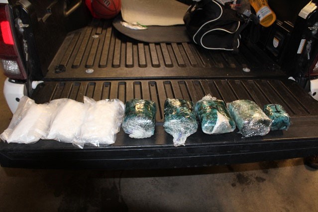 Methamphetamine on tailgate of truck