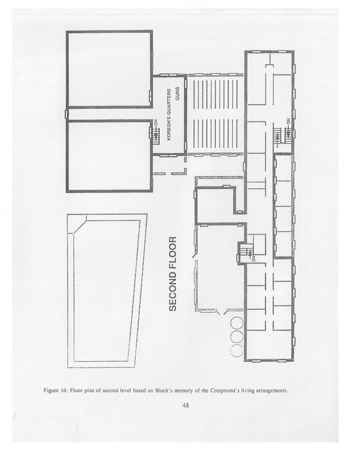 Mount Carmel compound floor plan of the second level